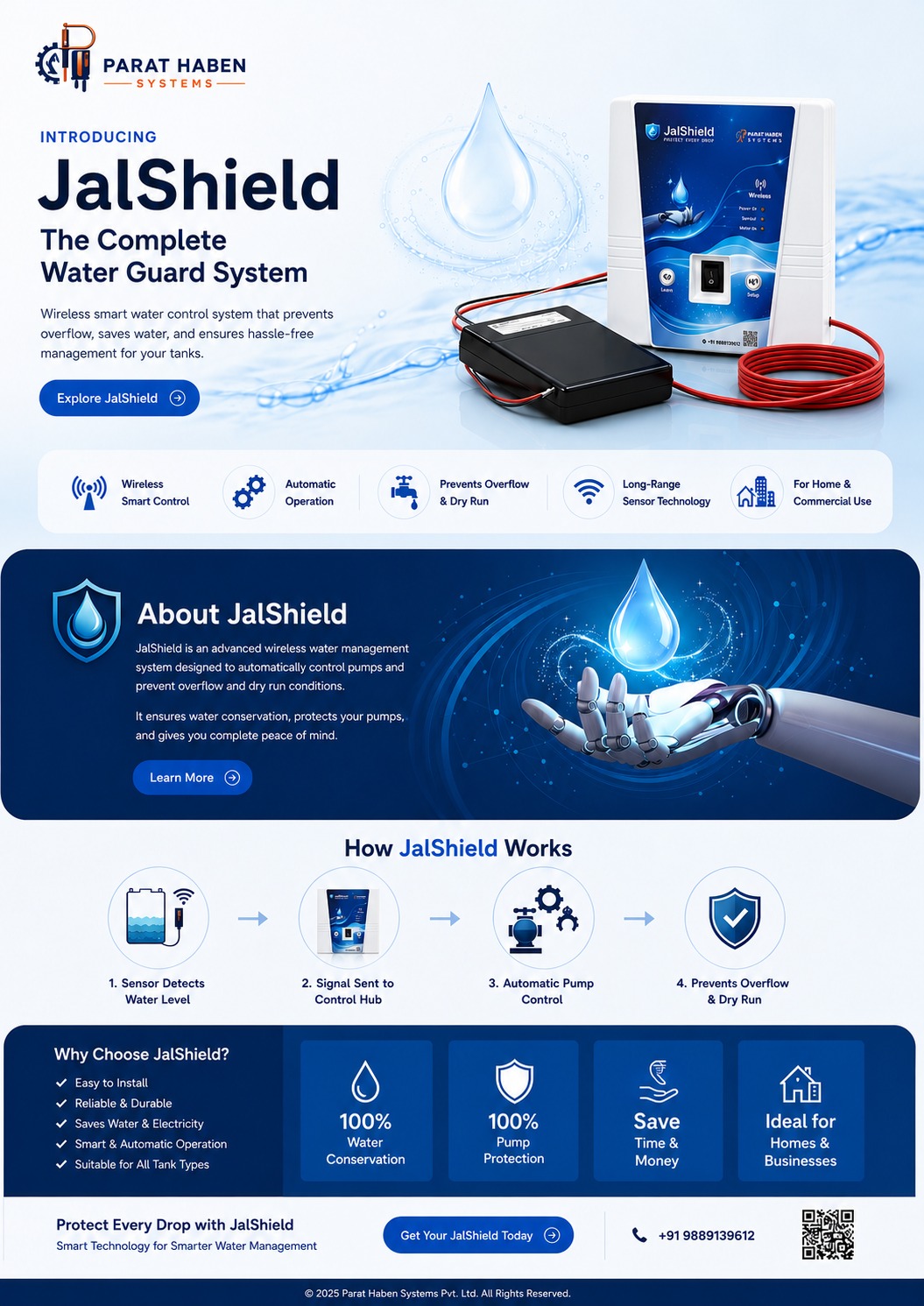 Jal Shield V3 (Coming soon) — water pump automation by Parat Haben Systems